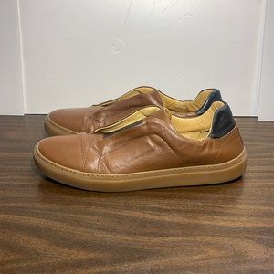Barneys New York Tan Leather Sneakers Men’s 10 Made in Italy
